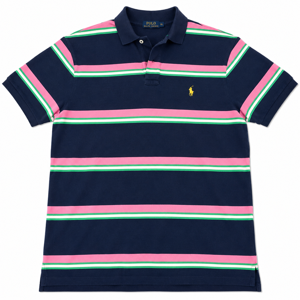 Authentic Polo Ralph Lauren Navy Striped Polo Shirt