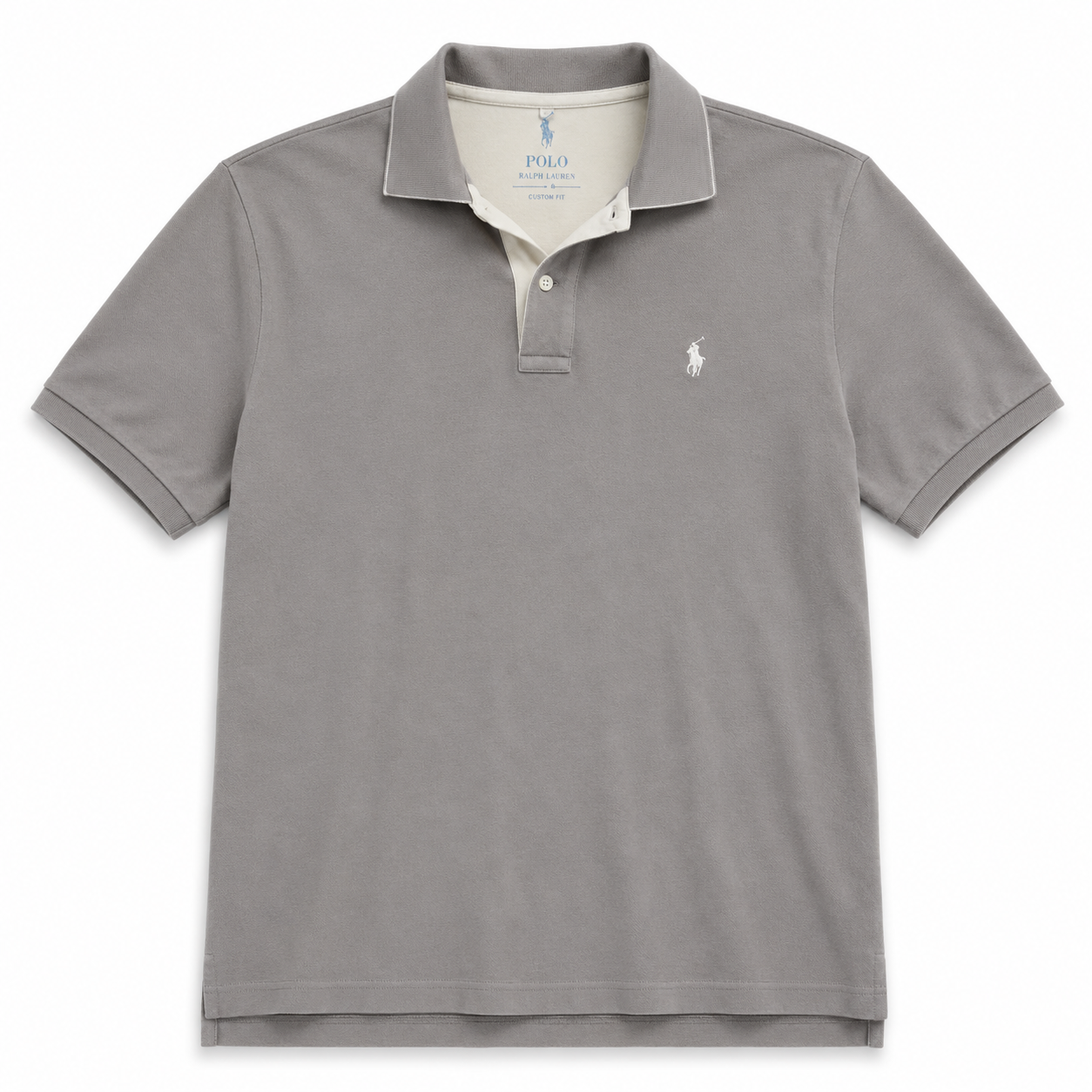 Authentic Ralph Lauren Grey Polo Shirt White Pony Logo
