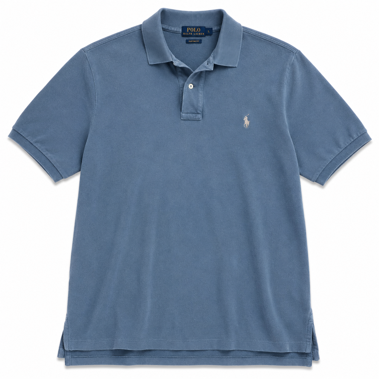 Authentic Ralph Lauren Blue Polo Shirt White Pony Logo
