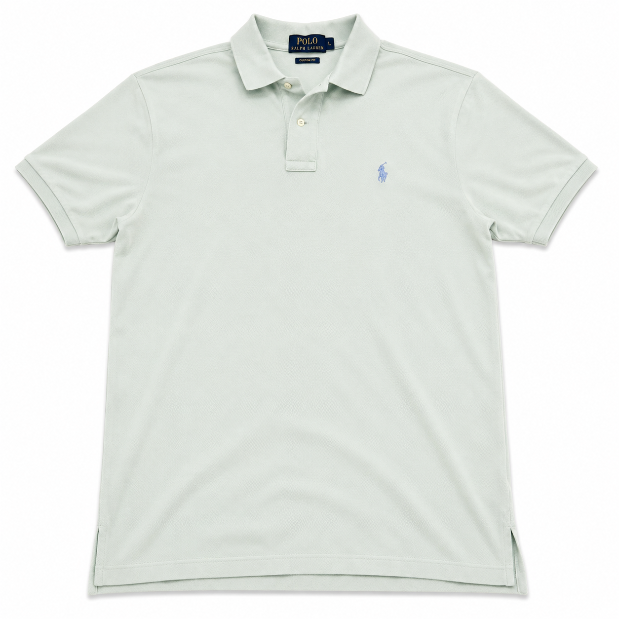 Authentic Polo Ralph Lauren Mint Green Polo Shirt Light Blue Pony Size L