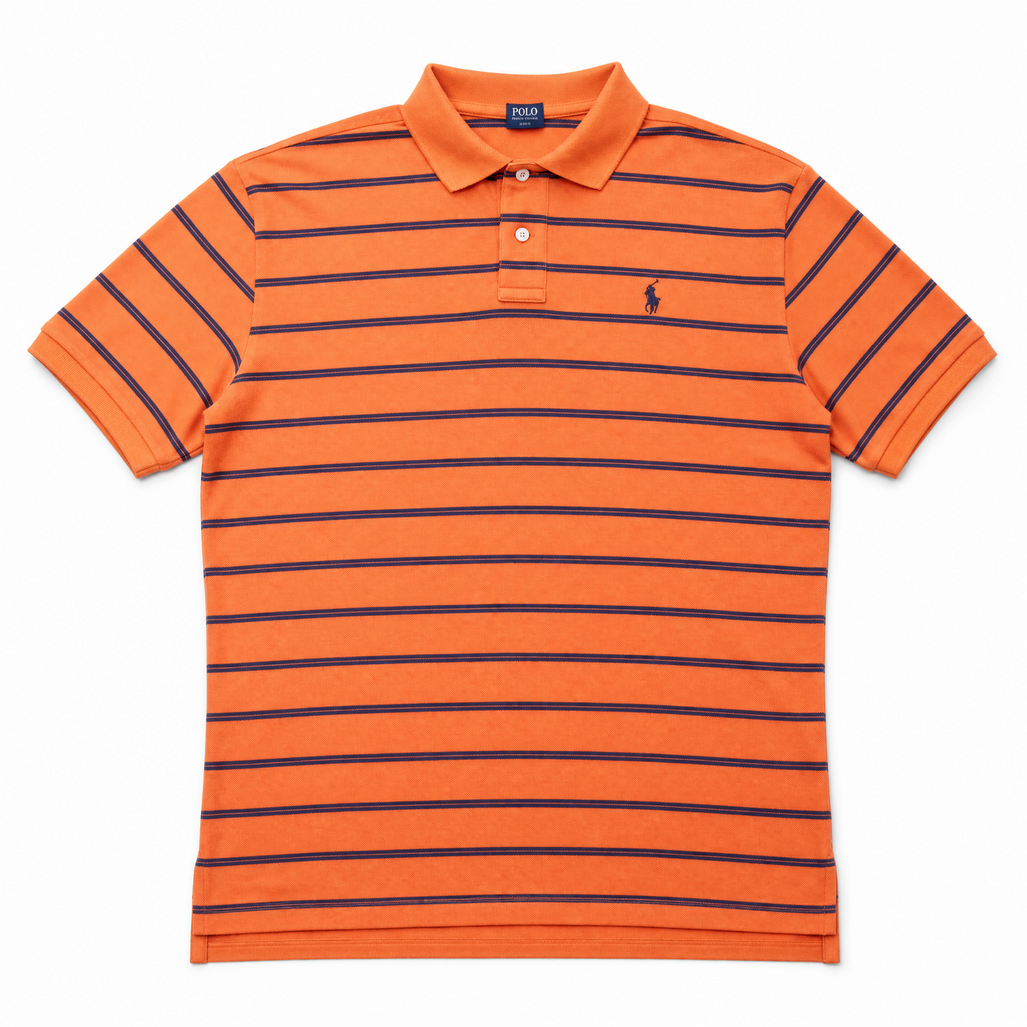 Authentic Ralph Lauren Orange Striped Polo Shirt