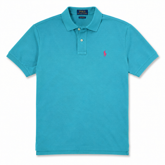 Authentic Polo Ralph Lauren Turquoise Custom Fit Polo Shirt
