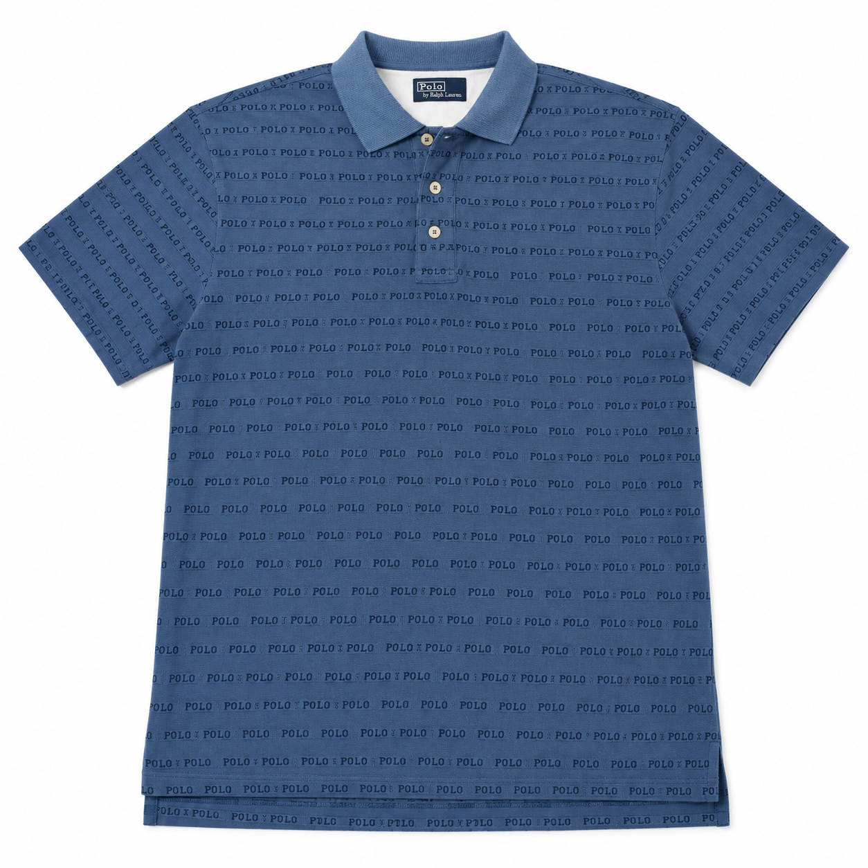 Authentic Polo Ralph Lauren Blue Logo Print Polo Shirt