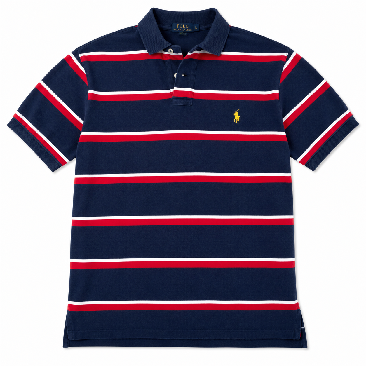 Authentic Polo Ralph Lauren Navy Striped Polo Shirt