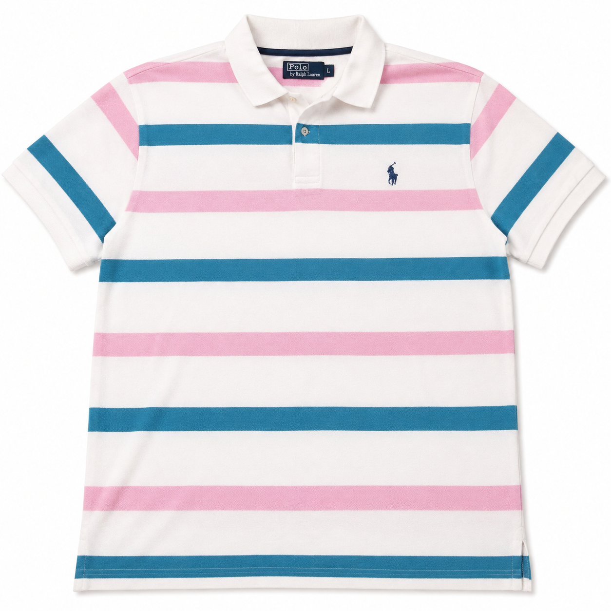 Authentic Polo Ralph Lauren White Striped Polo Shirt