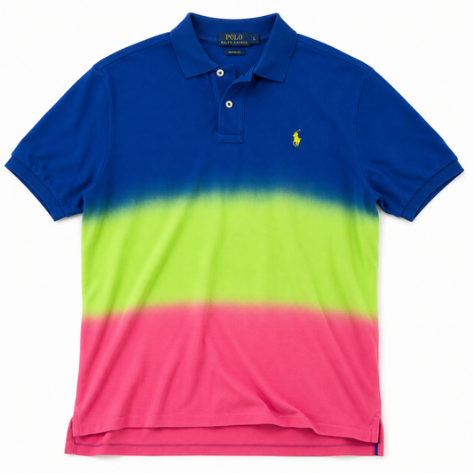Authentic Polo Ralph Lauren Blue Colourblock Polo Shirt