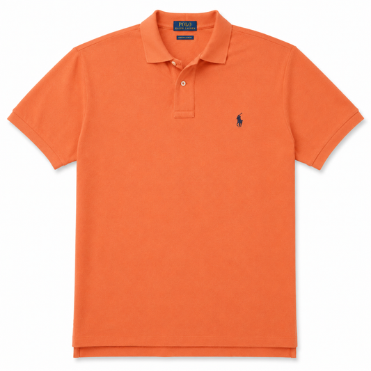 Authentic Polo Ralph Lauren Orange Custom Slim Fit Polo Shirt
