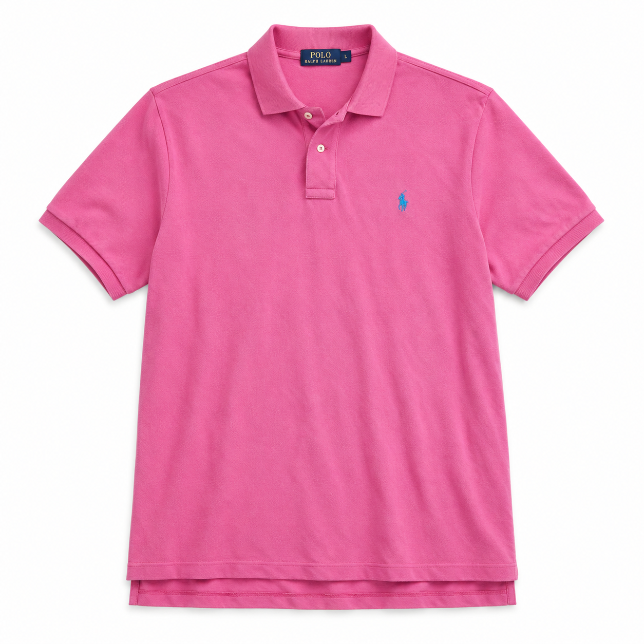 Authentic Ralph Lauren Pink Polo Shirt Blue Pony Logo