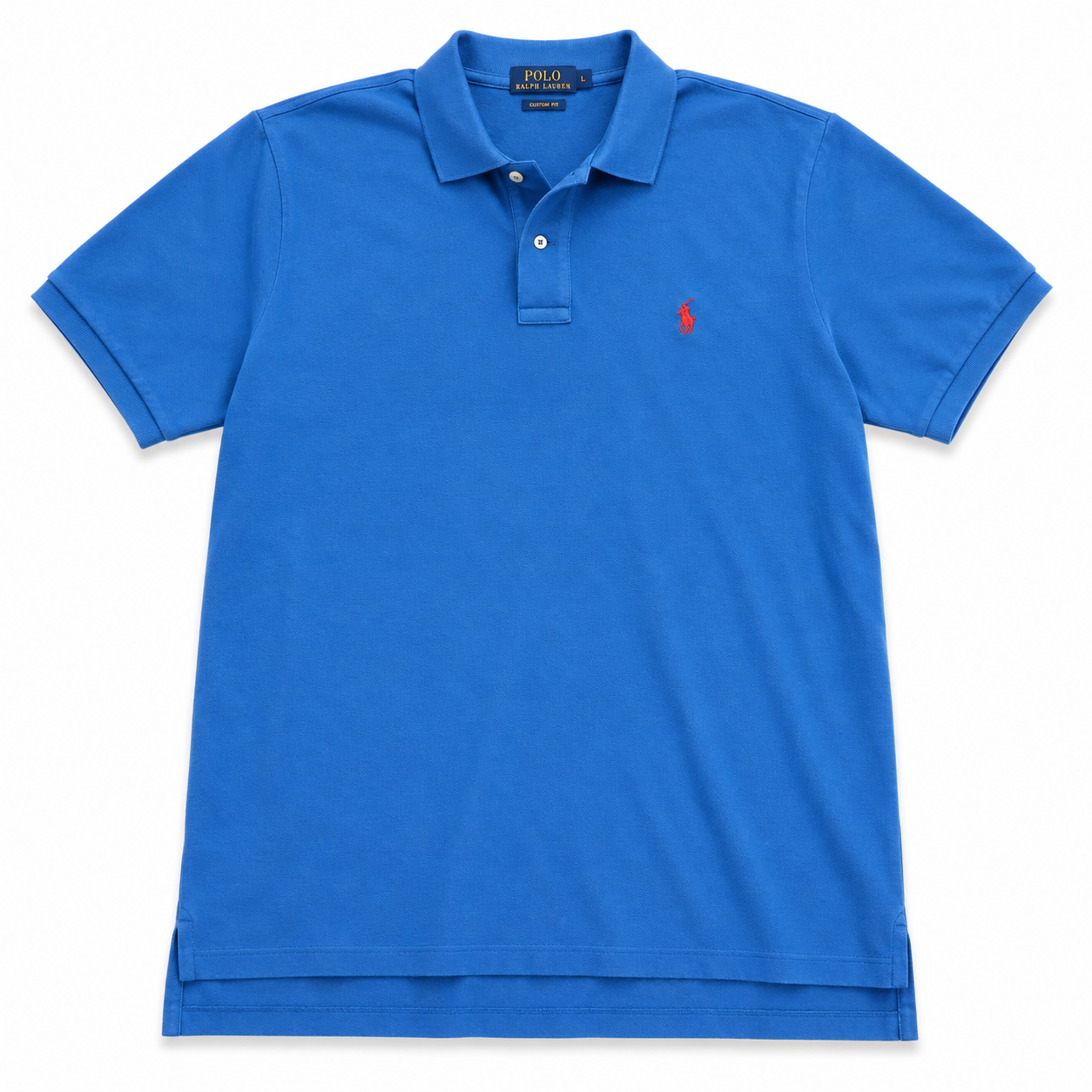 Authentic Ralph Lauren Blue Polo Shirt Red Pony Logo