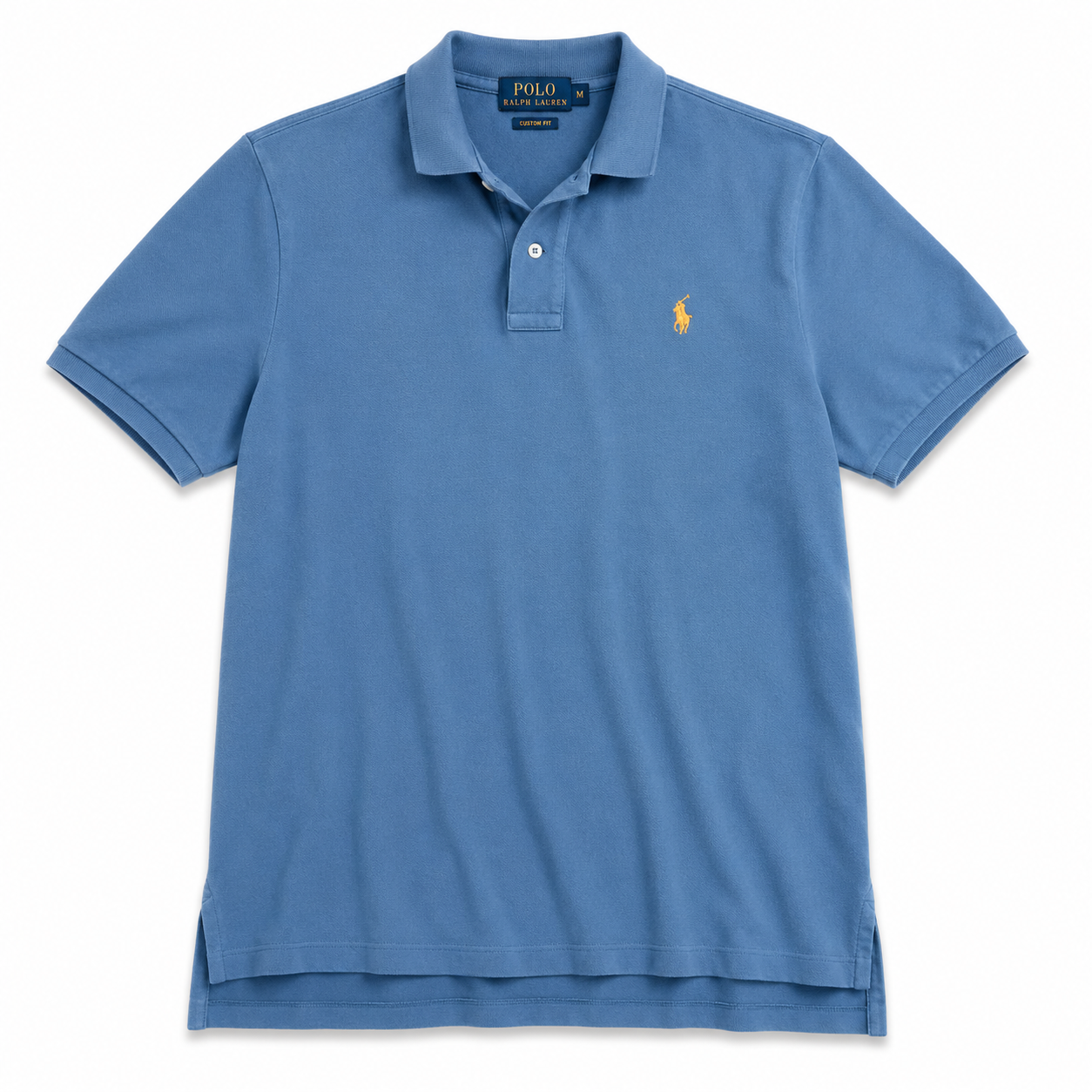 Authentic Ralph Lauren Blue Polo Shirt Yellow Pony Logo