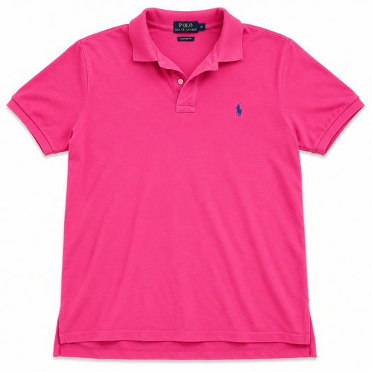 Authentic Ralph Lauren Pink Polo Shirt Blue Pony Logo
