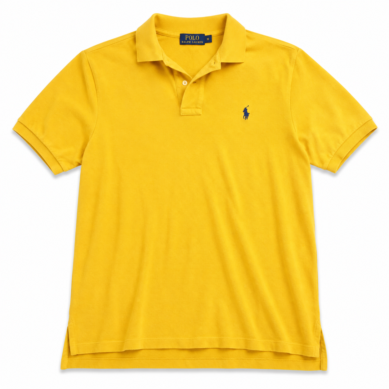 Authentic Ralph Lauren Yellow Polo Shirt Blue Pony Logo