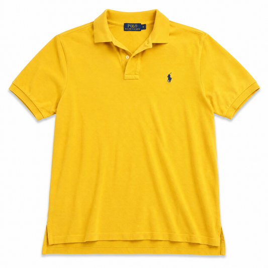 Authentic Ralph Lauren Yellow Polo Shirt Blue Pony Logo
