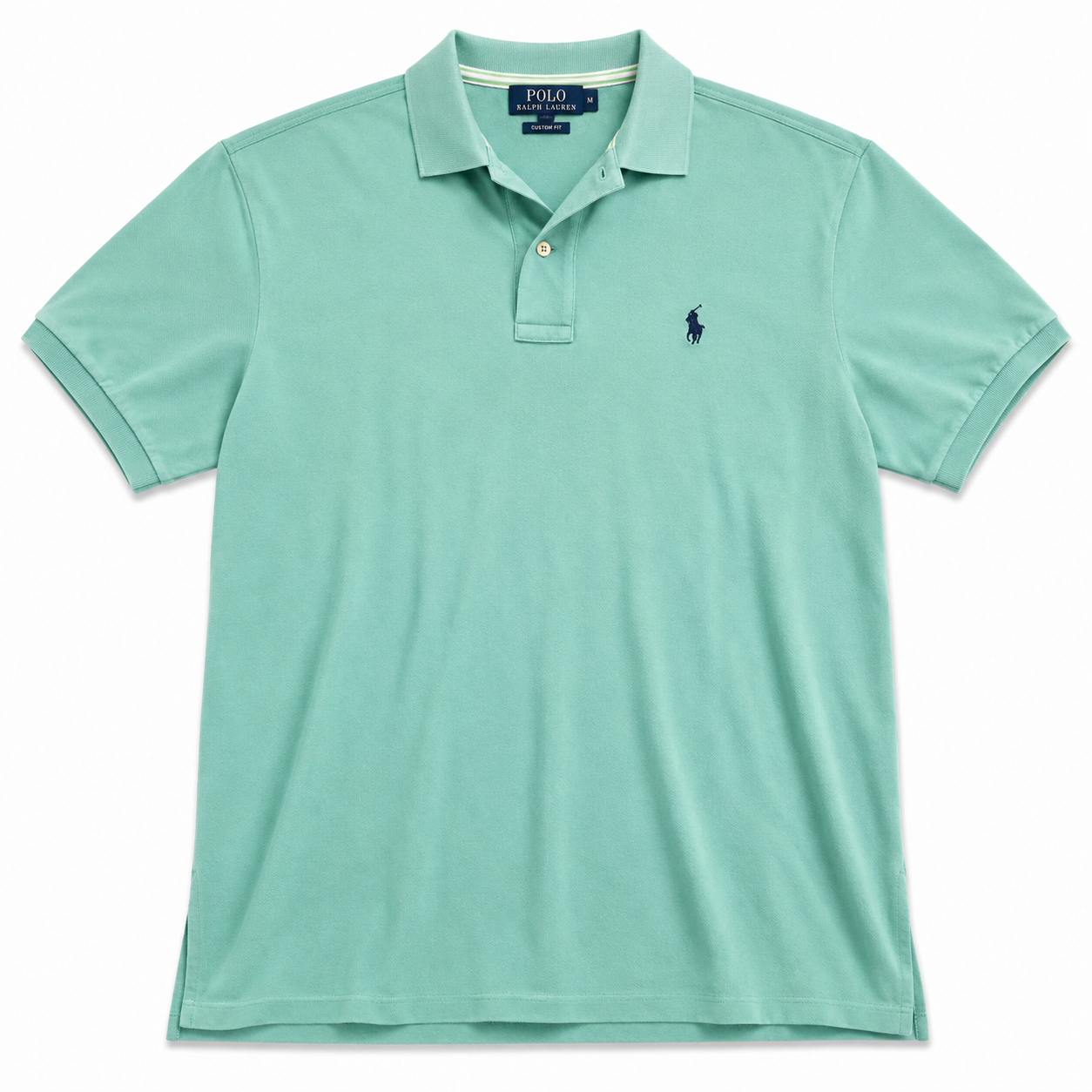 Authentic Ralph Lauren Mint Green Polo Shirt Navy Pony Logo