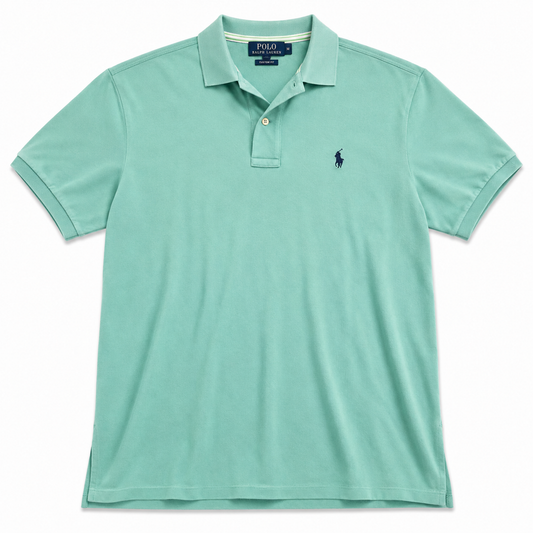 Authentic Ralph Lauren Mint Green Polo Shirt Navy Pony Logo