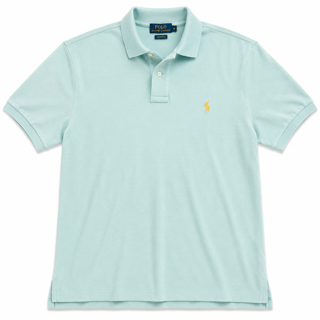 Authentic Ralph Lauren Light Blue Polo Shirt Yellow Pony Logo