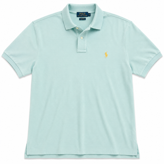 Authentic Ralph Lauren Light Blue Polo Shirt Yellow Pony Logo