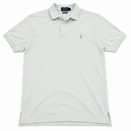 Authentic Polo Ralph Lauren Mint Green Polo Shirt Light Blue Pony Size L