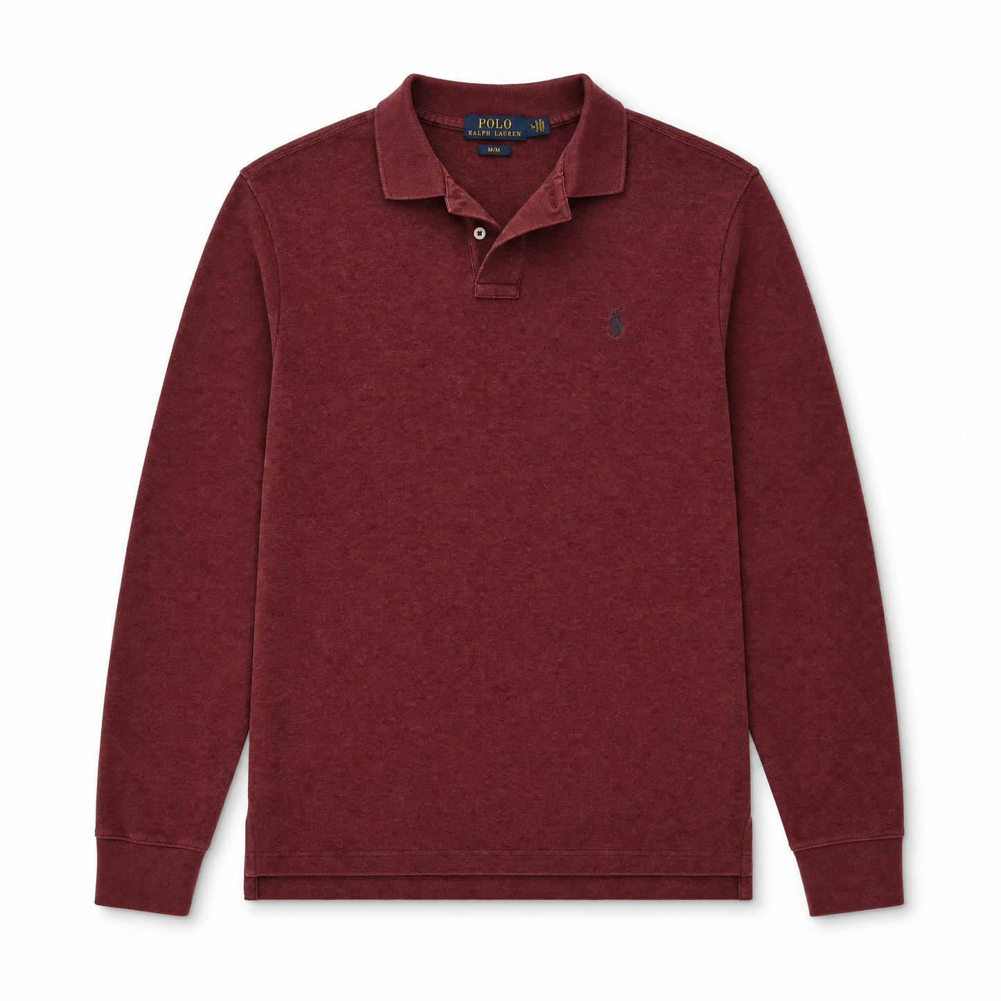 Authentic Ralph Lauren Burgundy Long Sleeve Polo Shirt