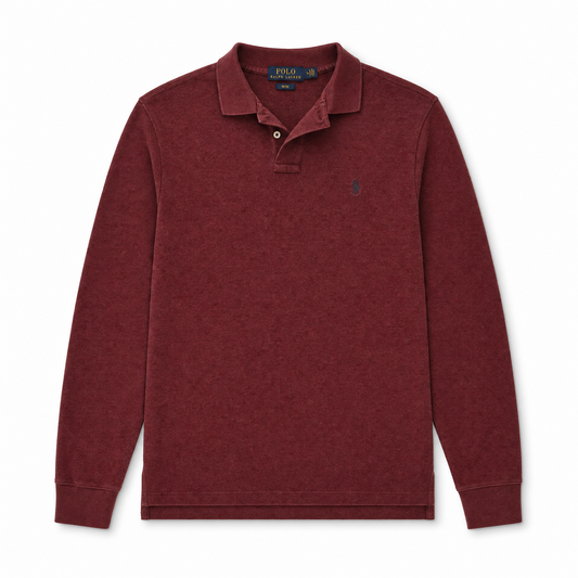 Authentic Ralph Lauren Burgundy Long Sleeve Polo Shirt